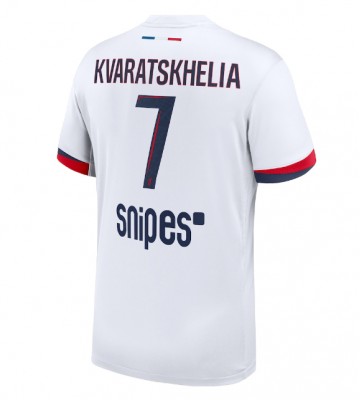 Lacne Muži Futbalové dres Paris Saint-Germain Khvicha Kvaratskhelia #7 2025-26 Krátky Rukáv - Preč
